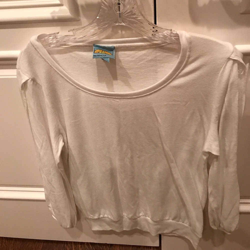 C & C California White Shirt With Sleeve Cutouts